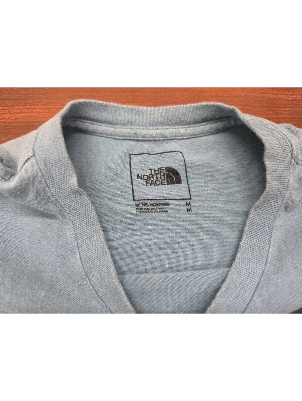 The North Face Mens T Shirt Size M Light Blue Short Sleeve Logo Graphic Cotton